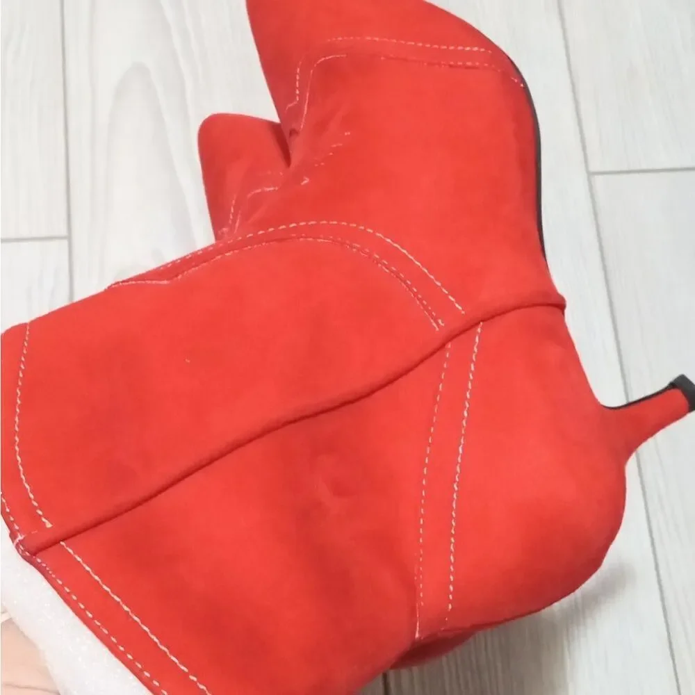 (39-4525) COUTGO  Womens Western Pointed Toe Ankle Boots Kitten Heel Sz 8